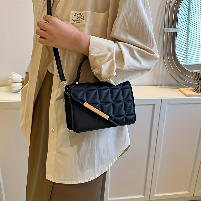 1pc Stylish Quilted Crossbody Bag for Women - Adjustable Strap & Magnetic Clasp Closure, Lightweight Durable Design for Everyday Work Outings, Multiple Colors Available