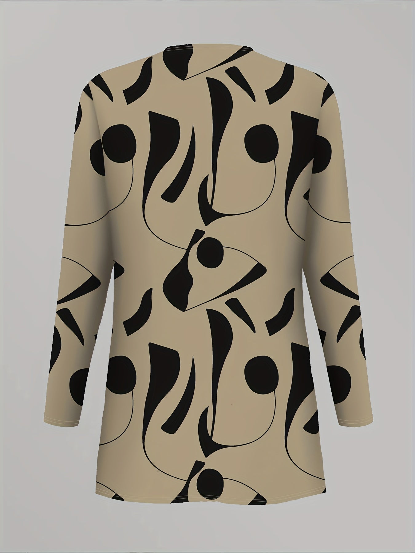 3pcs Women's Set: Abstract Print Cardigan with Vest Top and Elegant Casual Pants, Essential for Casual Attire