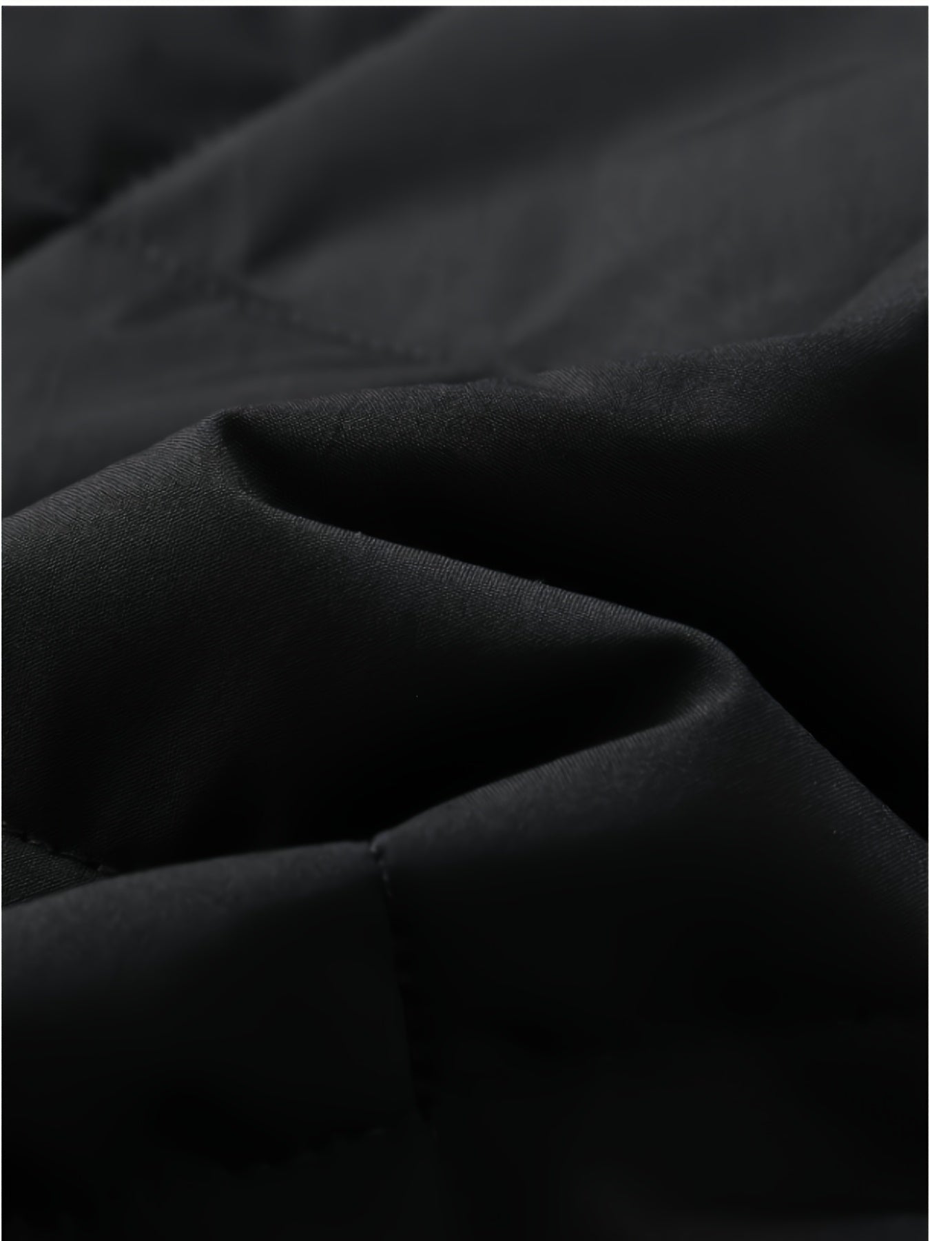 Men's Winter Casual Bomber Jacket - Black with Diamond Quilted Design, 100% Polyester, Zipper Front & Side Pockets, Regular Fit for Outdoor Activities