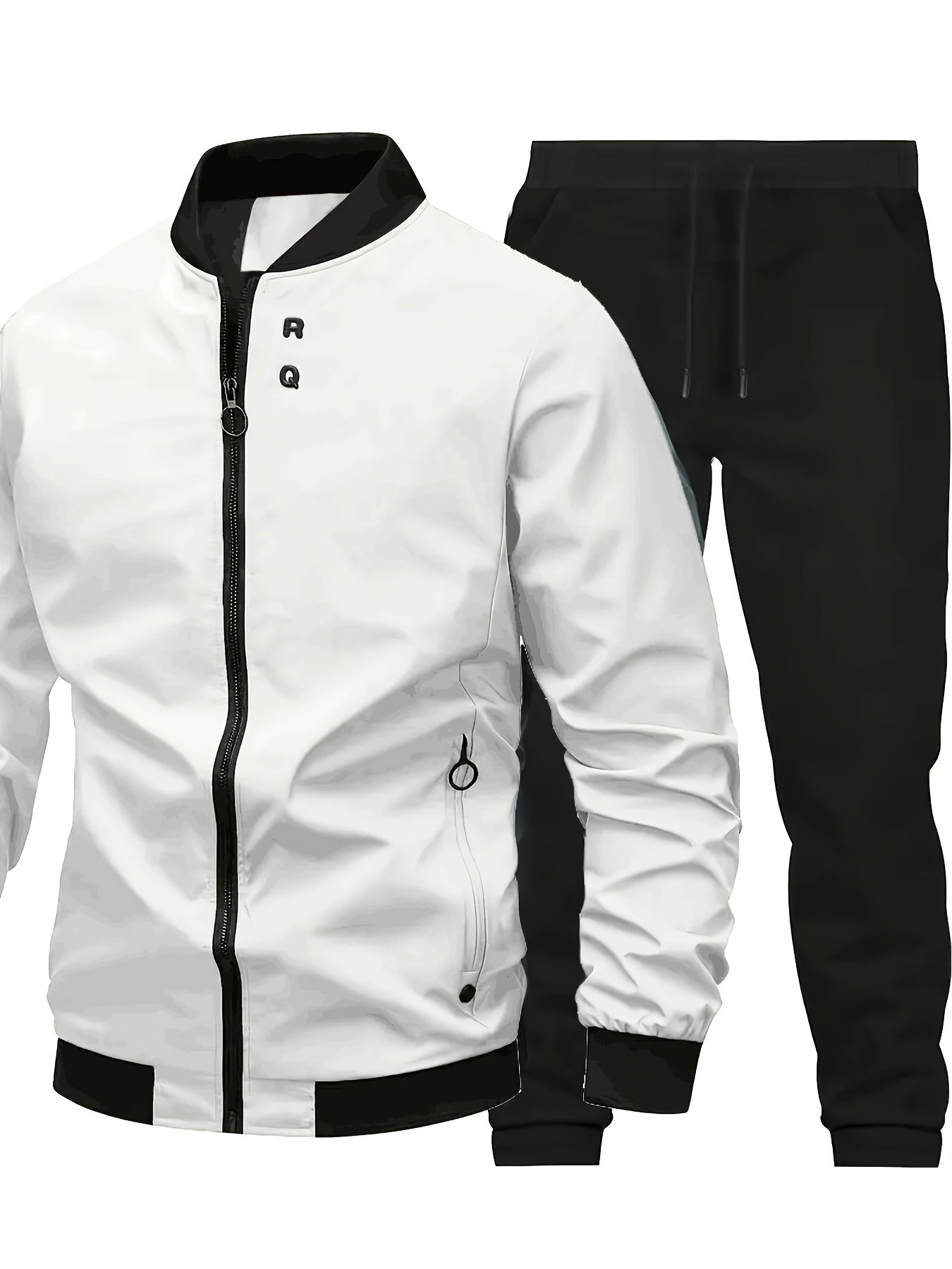 Star Blossom Men's Casual Sports Baseball Suit Pants Two-piece Set with Jacket and Trousers