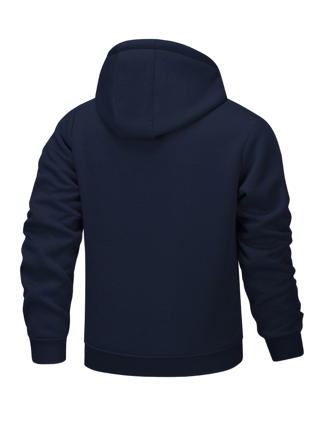 1pc Men'S Casual Style Hooded Jacket, Thick Fleece Lined, Warm