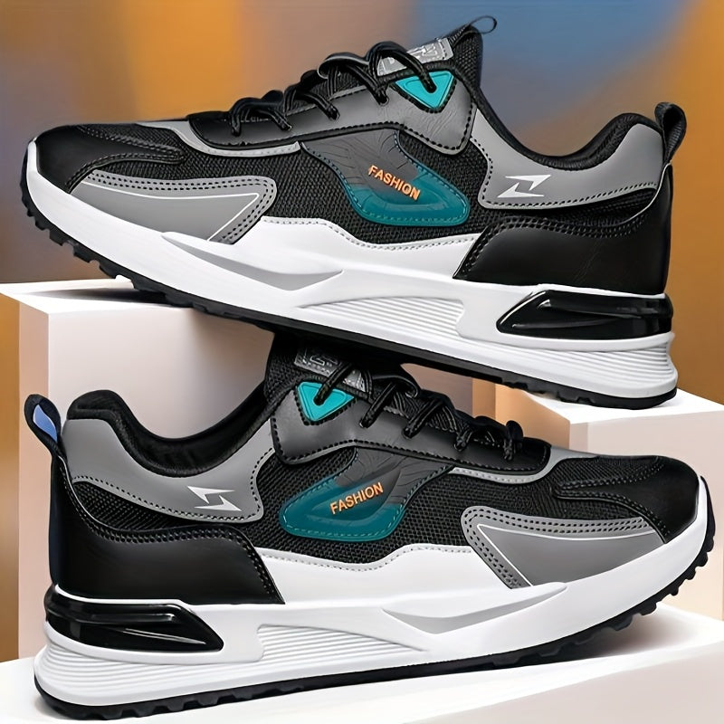 Men's Plus Size Canvas Sneakers - Trendy Casual Running Shoes with Air Cushion, Breathable Fabric Upper, Low-Top Design, and Durable PVC Sole for Casual Attire, Walking, and Skateboarding
