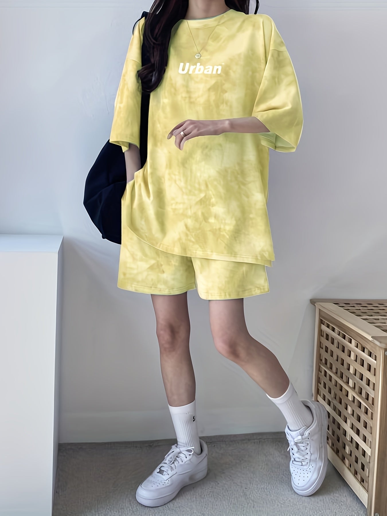 Women's Tie-Dye Loose Fit Short Sleeve Pajama Set