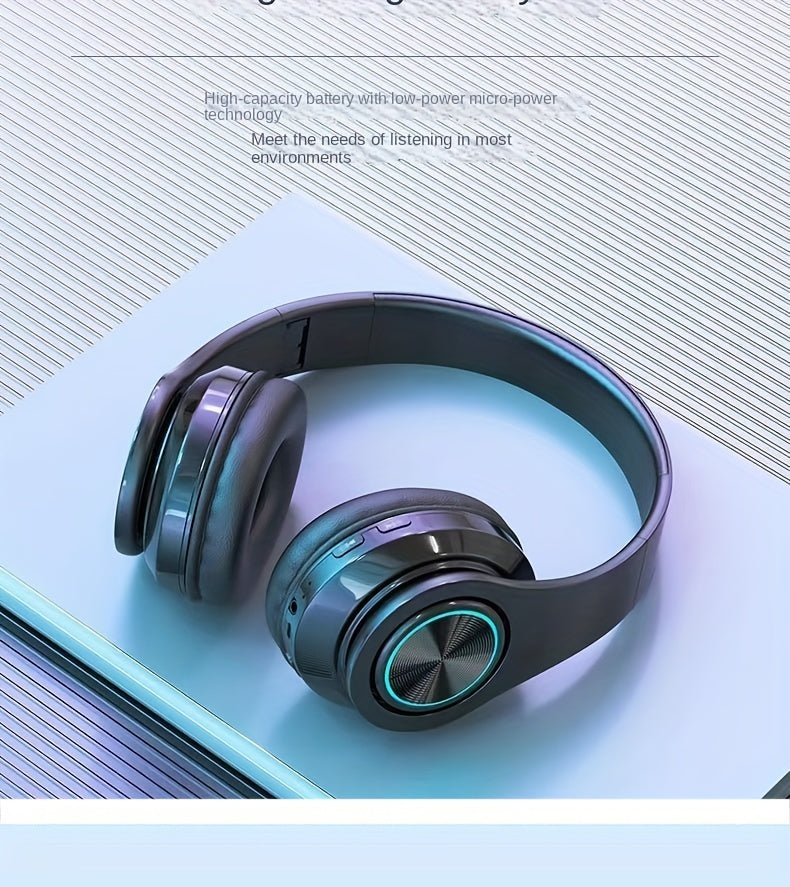 39 Luminous Wireless Headphones with Plug-in, Wired and Wireless Multifunctional Use