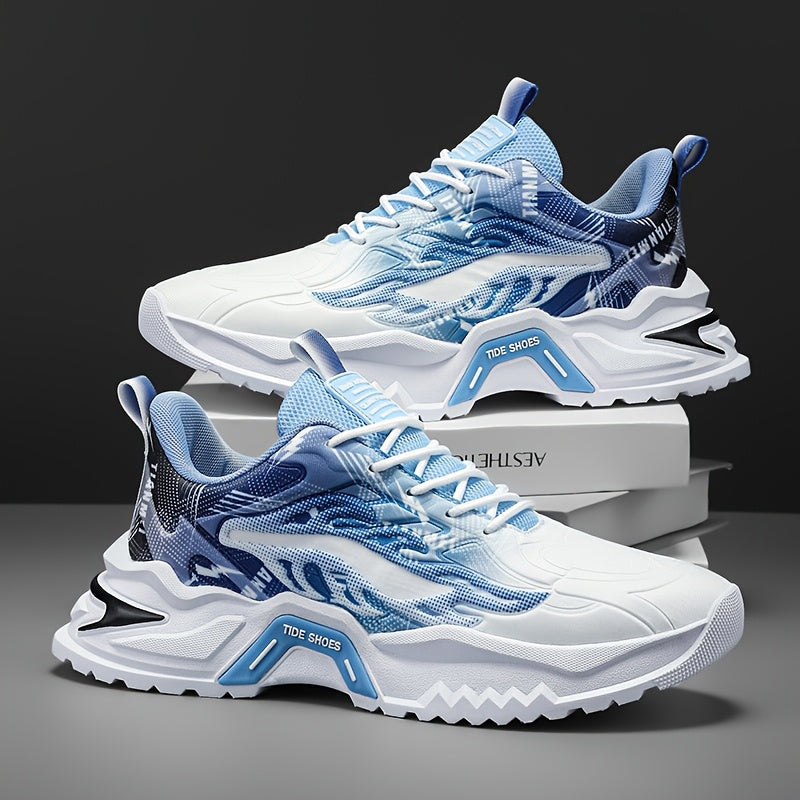 Men's Low-Top Skate Shoes - Breathable PU/Fabric Upper, EVA Cushioned Insole Durable PVC Sole - Lace-Up Design with Letter Print/Stripes/Solid Colors for Urban Streetwear Casual Wear