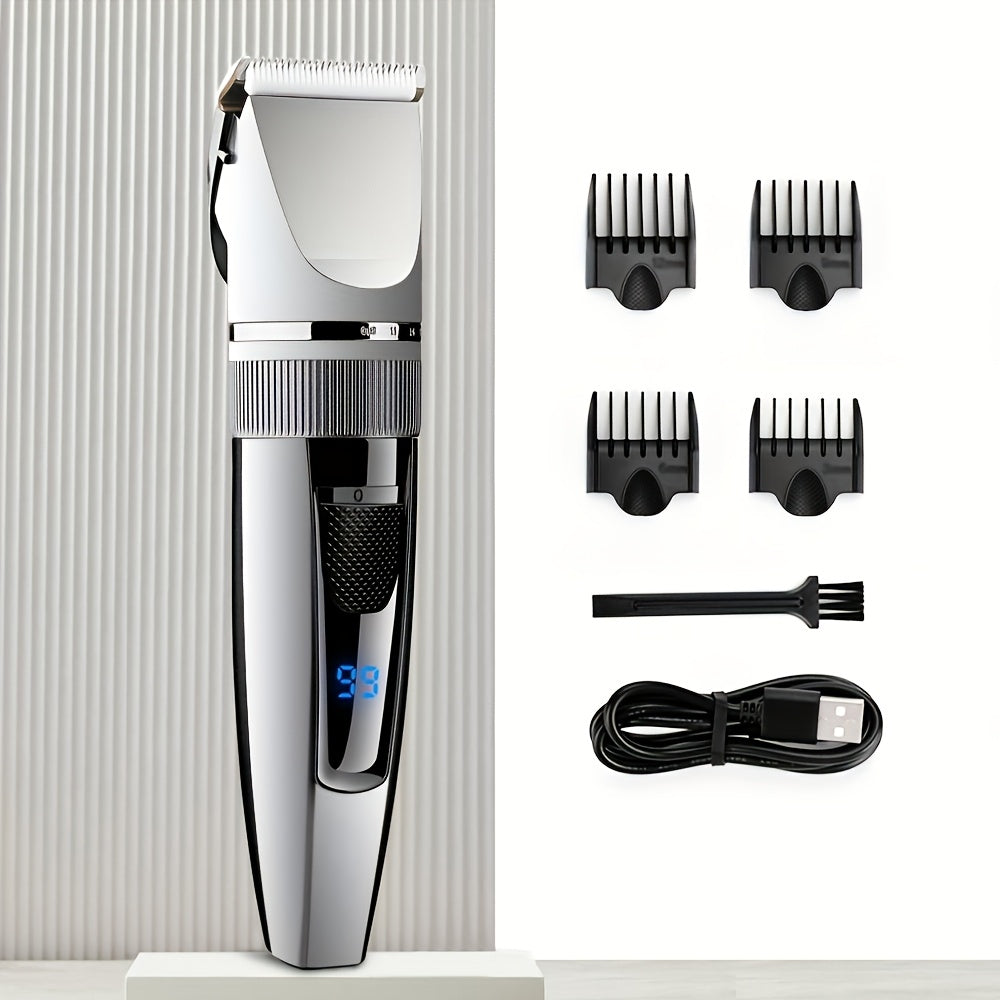 Professional electric hair clipper with cordless USB charging, suitable for hairdressers and stylists, with limited edition comb, Men's boyfriend gift, Father's Day gift