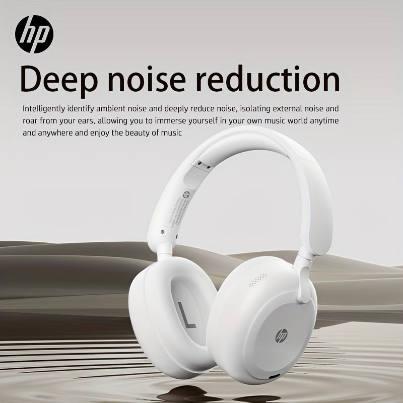 HP Wireless Over-Ear Headphones, Active Noise Cancelling, ENC Call Noise Reduction, Personalized Spatial Audio, Wireless Headphones With Microphone, Deep Bass Sound, For Home/Office Use