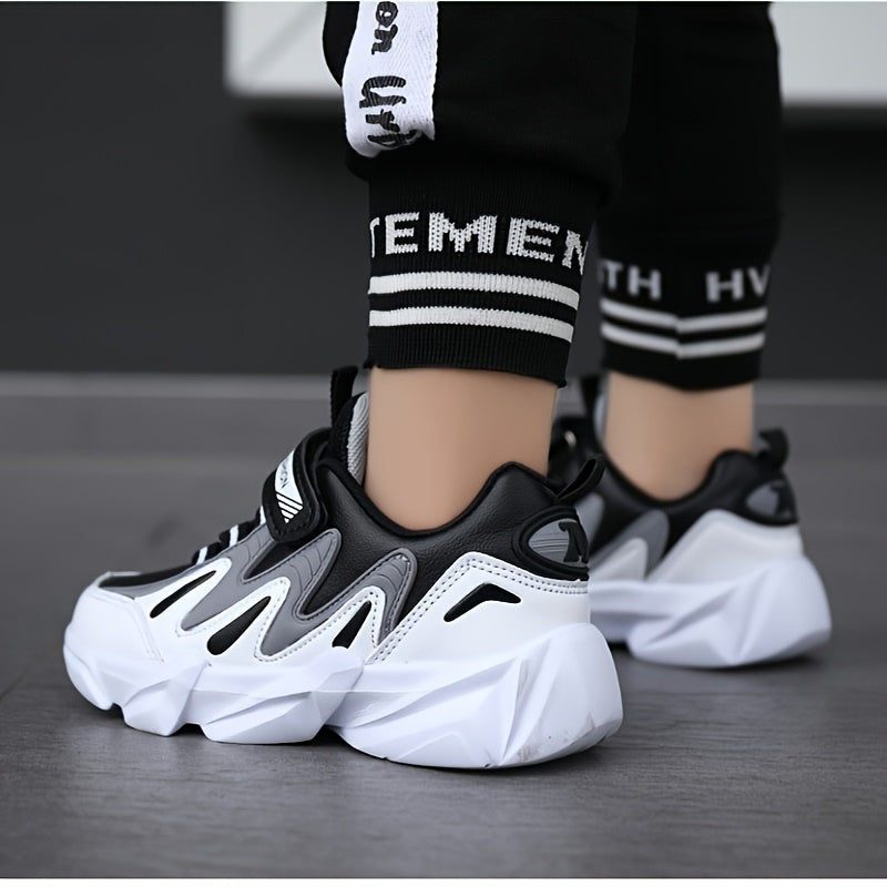 2025 New Boys' Sneakers - Breathable Quick-Dry Synthetic, Durable Low-Top Lace-Up Shoes with Closure, Stylish Striped Design for Outdoor, Running Casual Wear, All-Season Comfort, Shoes for Girls, Running Footwear, Modern Sn