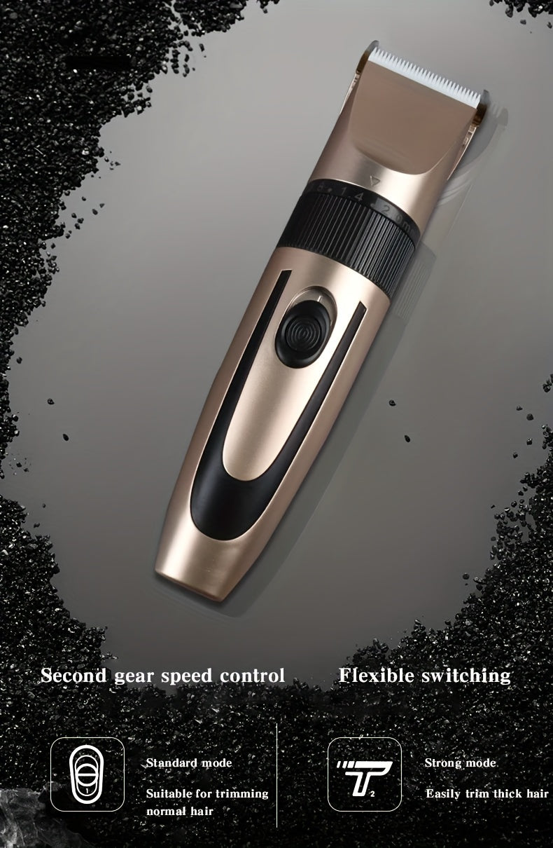 HIENA Multi-Purpose Electric Hair Clipper Kit - Sleek Metallic Finish, USB Rechargeable with 320mAh Lithium Battery, Includes 4 Combs & Cleaning Brush, Ideal for Body, Leg & Private Grooming, Personal Grooming Kit|Professiona