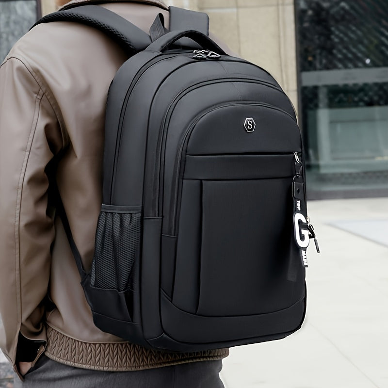 Men's Stylish Large Capacity Backpack - Black, Business Travel Ready with Multiple Compartments, Durable Lightweight Design, Perfect for Daily Commute Computer Use, Backpack for Travel, Highquality Luggage