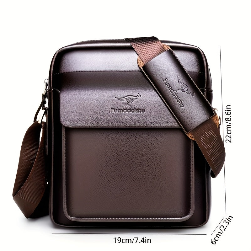 1pc Men's Business Crossbody Bag - Sleek Black with Magnetic Closure, Adjustable Shoulder Strap for Work, Travel Outdoor - Durable Stylish Design, Work Accessory Texture, Purse Crossbody