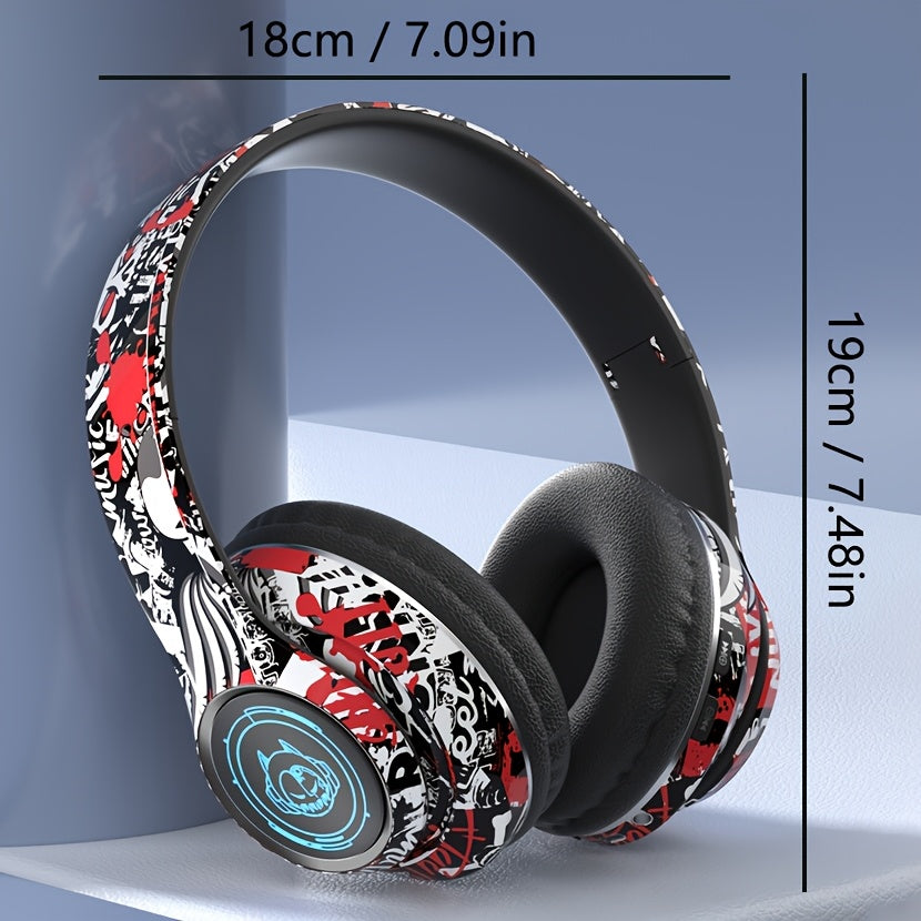 Wireless Headset with Shocking Sound, HIFI Sound Quality, 50 Hours Battery Life, Support Card Playback, Wired/Wireless Connection, RGB Luminous Lamp Effect, New Upgrade/Physical Noise Reduction, Acoustic Fidelity, Non-Inducti
