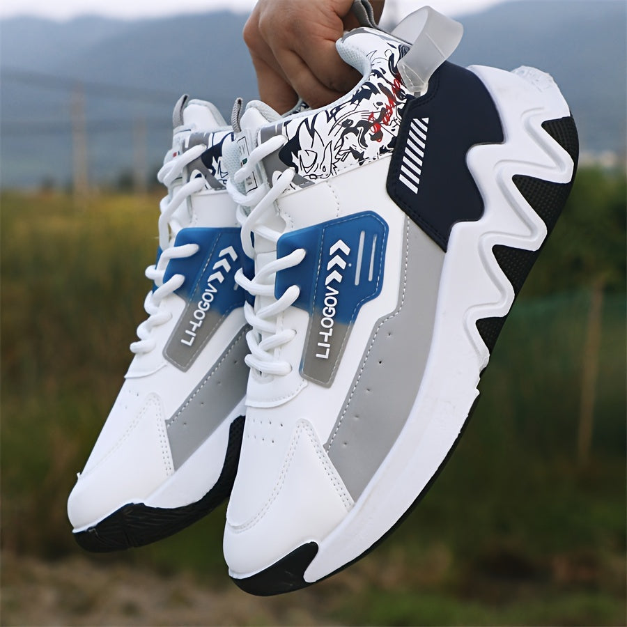 Men'S Stylish High-Top Sneakers with "WOD" Logo - Comfortable, Non-Slip Lace-Up Athletic Shoes for Outdoor Activities, All-Season Wear, Casual Sports Style, Rubber Sole, Fabric Upper, Casual Athletic Shoes Stylish High Top