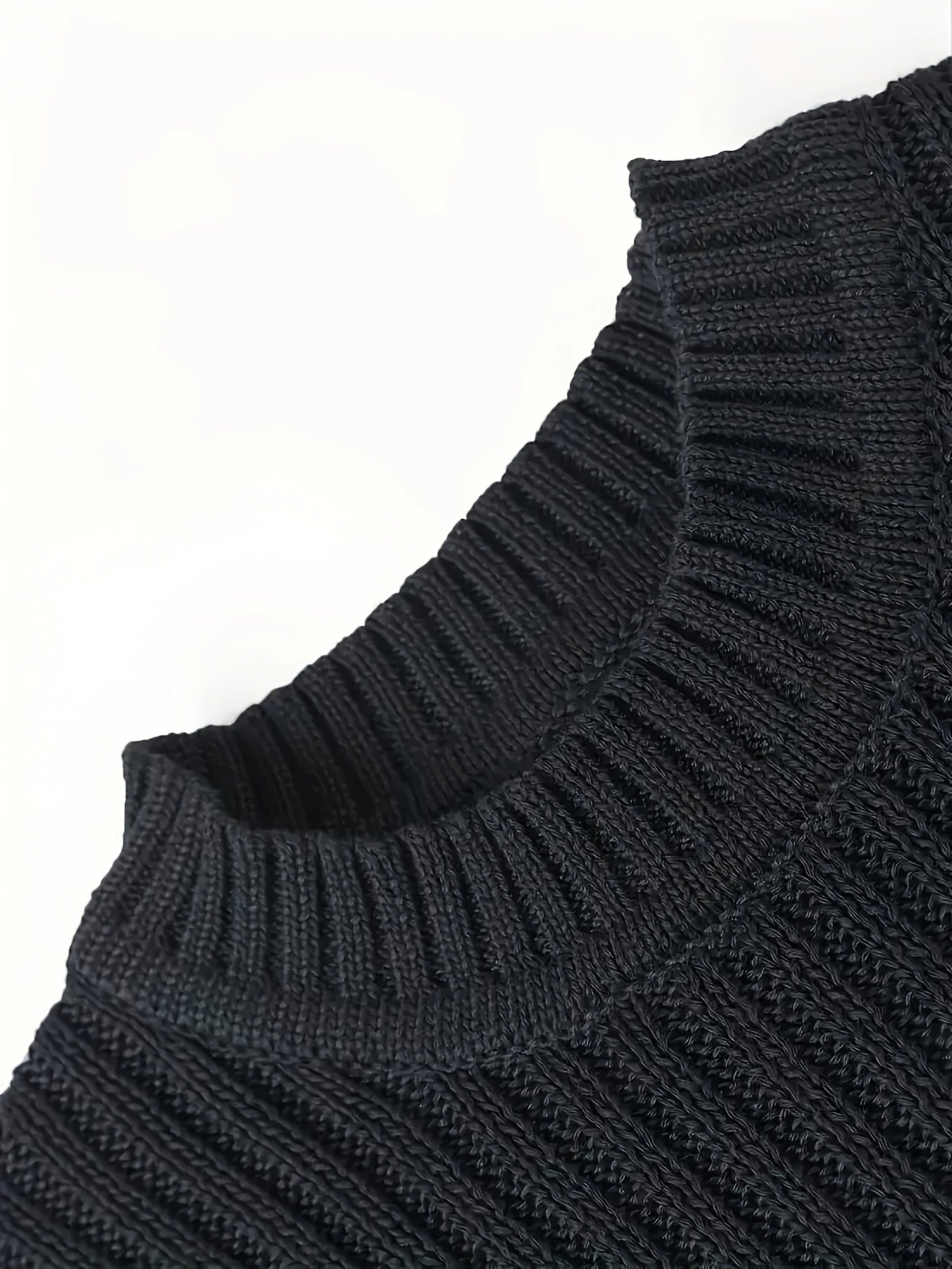 Men'S Knitted Twisted Texture Sweater, Stylish Casual Pullover for Autumn And Winter