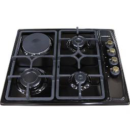 Համակցված սալօջախ LUXELL LX-412BF Black RUSTIK — ռետրո, 3+1
