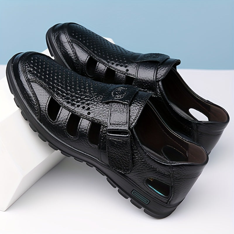 Men's Breathable Casual Leather Outdoor Shoes for Summer
