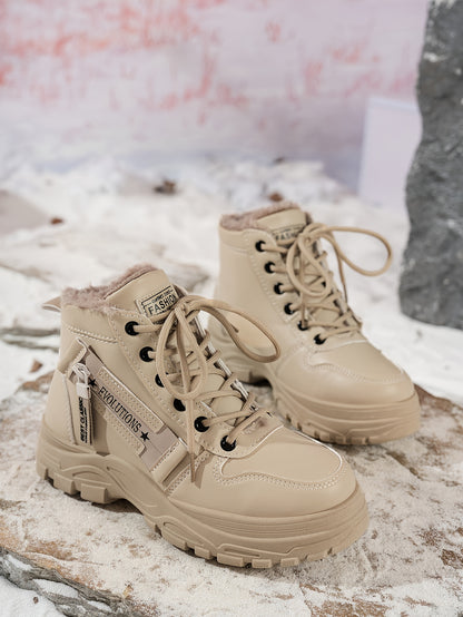 Women'S Winter Snow Boots - Warm Lined, Non-Slip, High-Top Outdoor Casual Shoes with Ribbed Cushioning, Black, Perfect for Cold Weather Activities, Winter Footwear | Stylish Winter Boots | Durable Footwear