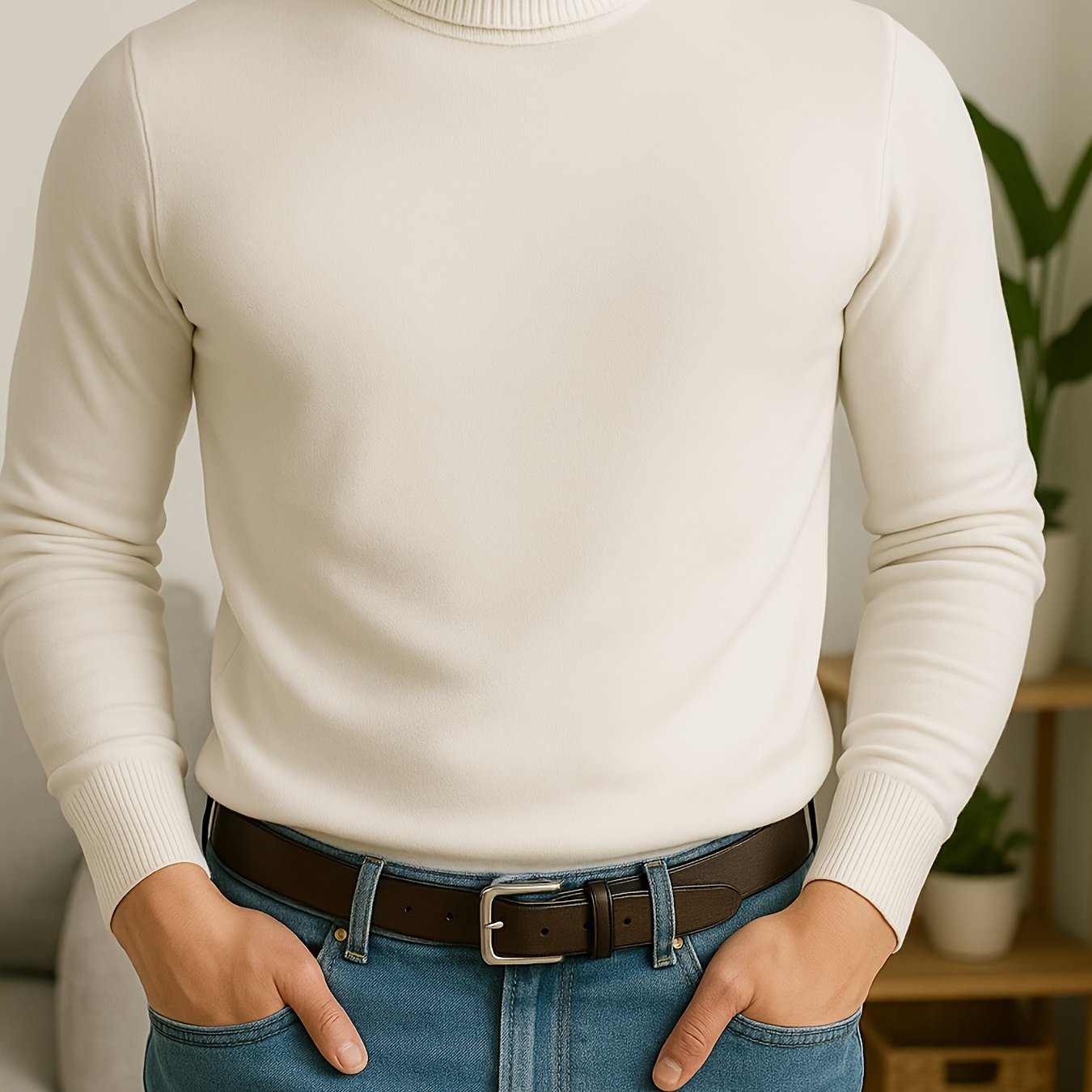 Winter Warm Turtleneck Sweater - Slim-Fit Stretchable High Neck Pullover, Solid Black/White/Navy/Brown/Grey/Rust - Casual & Formal Wear, Layering Essential for Cold Weather, Easy-Care Sweater Coat