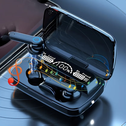 New True TWS Wireless In-Ear Headphones with Digital Display, LED, Charging Case, Wake Up Motion Theater, Noise Cancellation, Touch Control, Volume Control, Wireless, USB Charging, 800mAh Lithium Battery