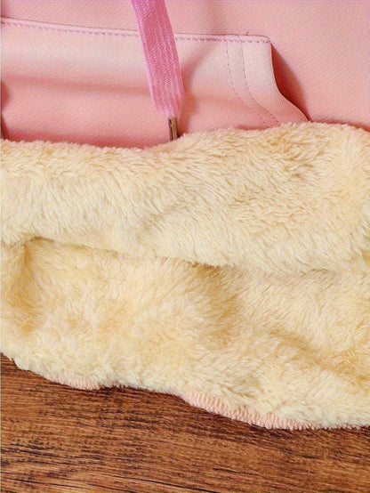 1pc Women's Thick-Lined Hooded Sweatshirt with Gingerbread for Man in Santa Hat & Candy Cane Print - Cozy Plush Lined, Soft Polyester Warm Pullover for Fall/Winter, Machine Washable Casual Outerwear, Cold Weather Wear, Minima