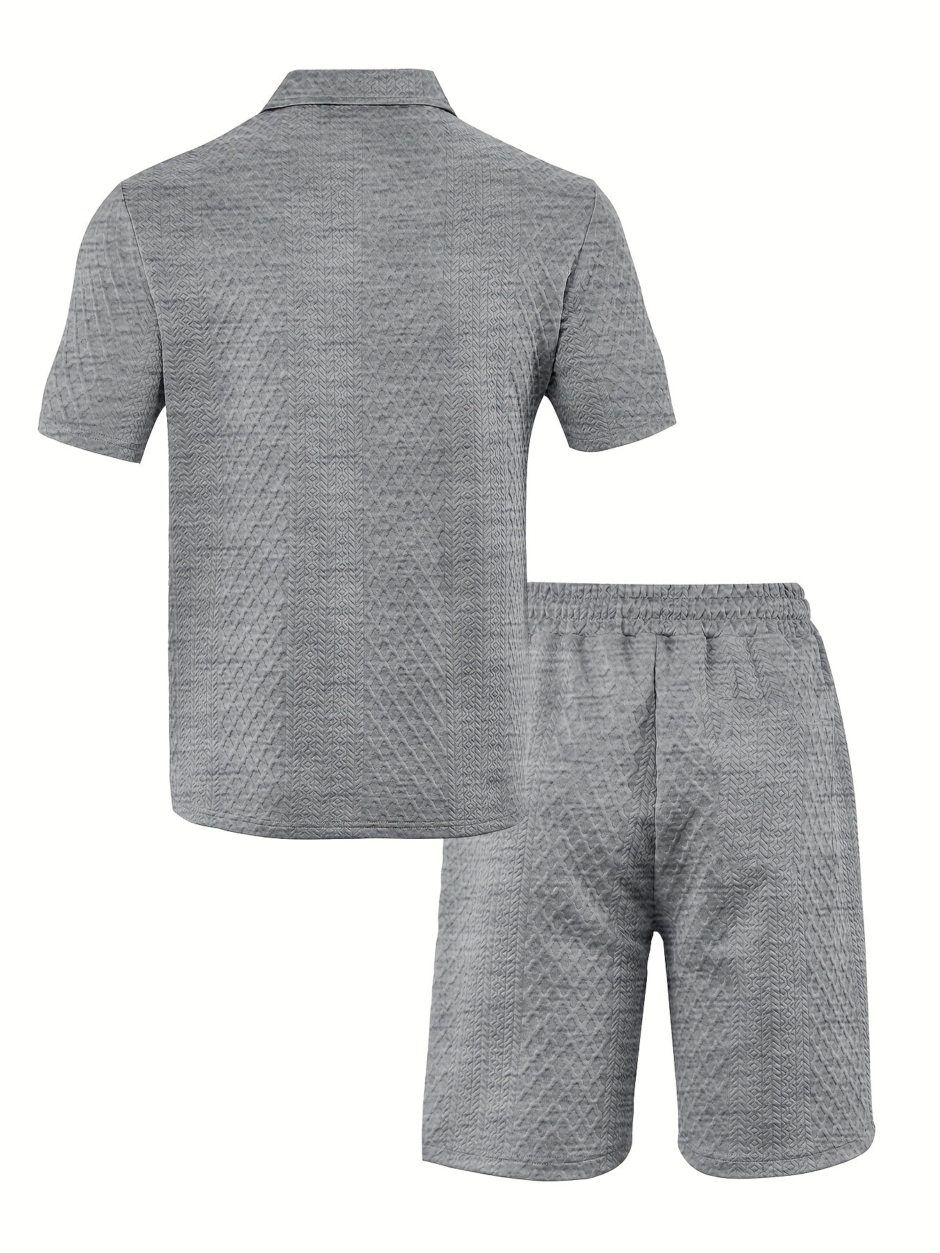 Men'S "Claude" Summer Polo Shirt Set - Short Sleeve, Shorts, and Zipper Detailing, Polyester, Casual Style, Casual Attire|Short Sleeve Shirt|Polyester Fabri