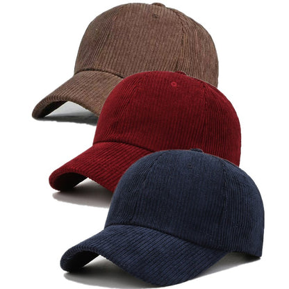 Adjustable Corduroy Baseball Caps for Men and Women, 3-Pack
