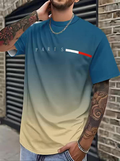 Men'S 3D Digital Print Short-Sleeve T-Shirt