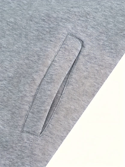 Men's Autumn and Winter Zipper Sweater Contrast Color Shoulder Sleeve Hoodie