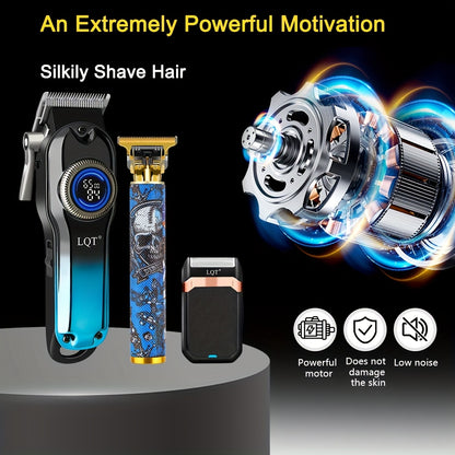 LQT 1pc/2pcs/3Ppcs Electric Hair Clipper Set/Designed for Men/Unique Graffiti Style/Men'S Grooming Kit/Beard Trimmer And Razor/Portable Home Hairdressing Tool/Men'S Gift/Father'S Day/Birthday Gift/Christmas Gift - ayq