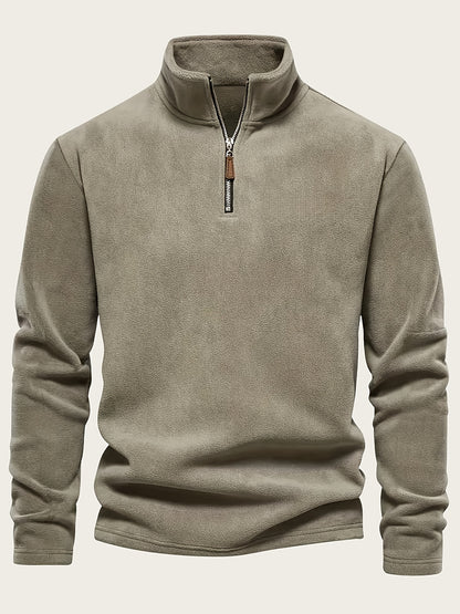 Men'S Heavyweight Full-Zip Hoodie - Thermal Winter Jacket with Zipper Closure, Stand Collar, Long Sleeve Cold Weather Coat for Skiing, Commuting - Thick Insulated Outerwear (Solid Color) - Easy-Care Zipper Front Closure, Wint