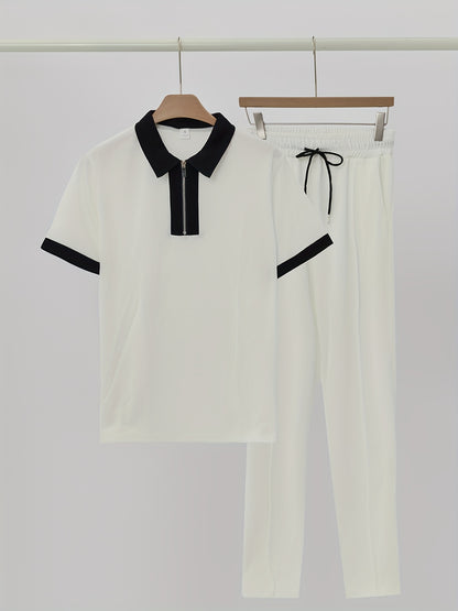 Men's Casual Two-Piece Set - Stretch Comfort Fabric - Suitable for Spring/Autumn Seasons - ayq