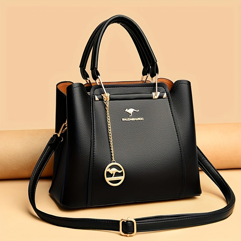 Women’s Lightweight Black Handbag with Detachable Strap