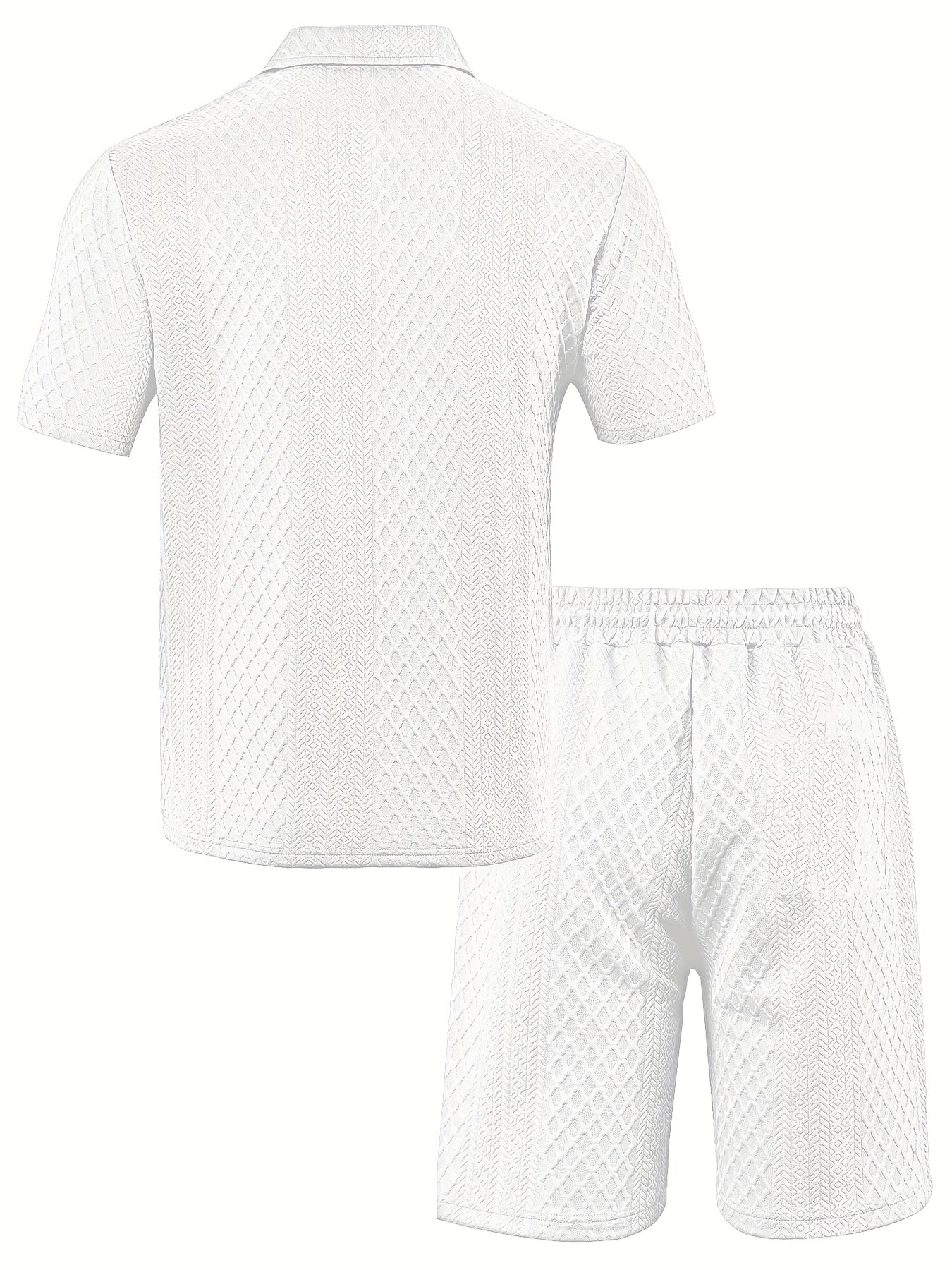 Men'S "Claude" Summer Polo Shirt Set - Short Sleeve, Shorts, and Zipper Detailing, Polyester, Casual Style, Casual Attire|Short Sleeve Shirt|Polyester Fabri