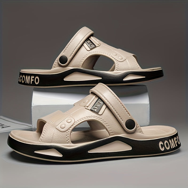 Men's Breathable EVA Summer Slides with Geometric Design