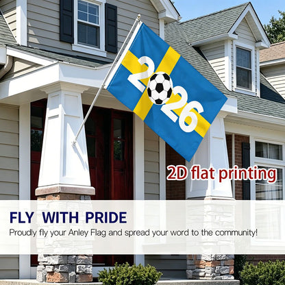 Sweden 2026 Football Fan Banner - Polyester Outdoor Flag