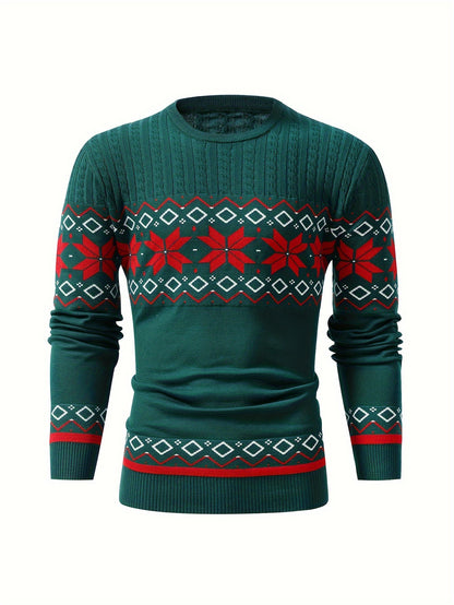 Men'S Jacquard Casual Knitted Warm Top