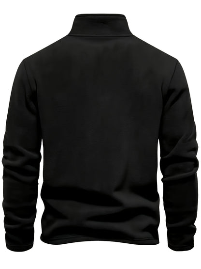 Men'S Heavyweight Full-Zip Hoodie - Thermal Winter Jacket with Zipper Closure, Stand Collar, Long Sleeve Cold Weather Coat for Skiing, Commuting - Thick Insulated Outerwear (Solid Color) - Easy-Care Zipper Front Closure, Wint
