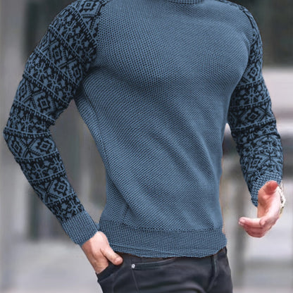 Men'S Long-Sleeve T-Shirt in a Heavy Waffle Knit for Autumn, Perfect for Casual Wear