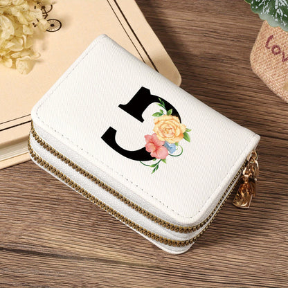 Women's Lightweight Wallet - Compact Zipper Purse with Multiple Card Slots & Coin Pocket, Elegant Monogram Initials, Secure Closure for Everyday, Travel, Gift - Women's Credit Card Organizer, Everyday Carry Purse, Stylish Ini