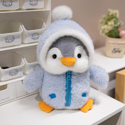 A 9.8-Inch Multicolored Penguin Plush Toy with a Cute Hat, Soft And Perfect As a Christmas Gift for Children