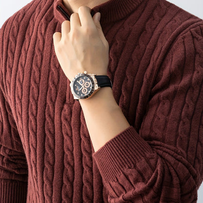 New Men'S Christmas Gift: a Thick, Warm, And Cold-Resistant Knitted Sweater with a Cable-Knit Design And a Zippered Collar, Suitable for Both Layering And Wearing Alone, Perfect for Casual And Versatile Outfits
