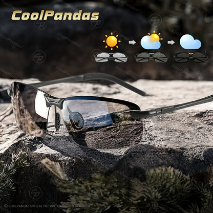 Men Women Polarized Photochromic Sunglasses Stainless Steel Frame