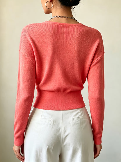 Women's Elegant Cross-Collar V-Neck Pullover Knitwear for Fall/Winter