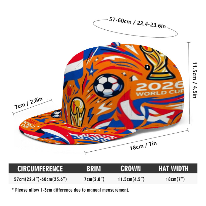 2026 World Cup Fan Baseball Cap with Dutch Flag Design