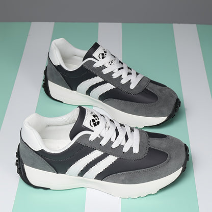 ZERJER Unisex Casual Lace-Up Sneakers - Comfortable All-Season Shoes