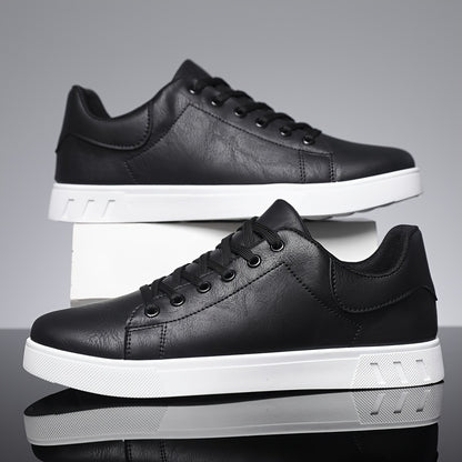 Men's Casual Lace-Up Sneakers with Durable Soft Sole, All-Season