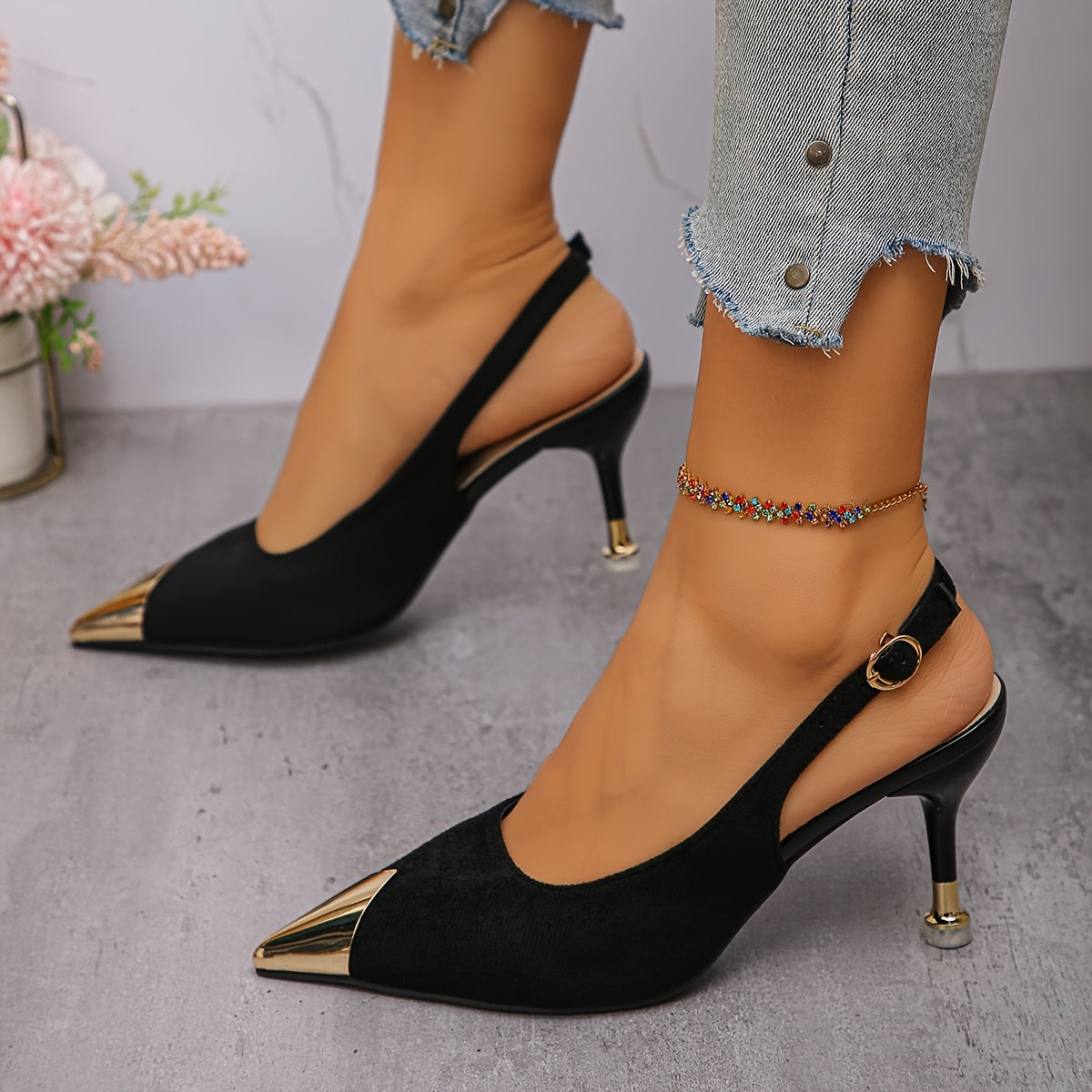 Women’s Pointed Toe Stiletto Heels Sexy Backless Spring Shoes