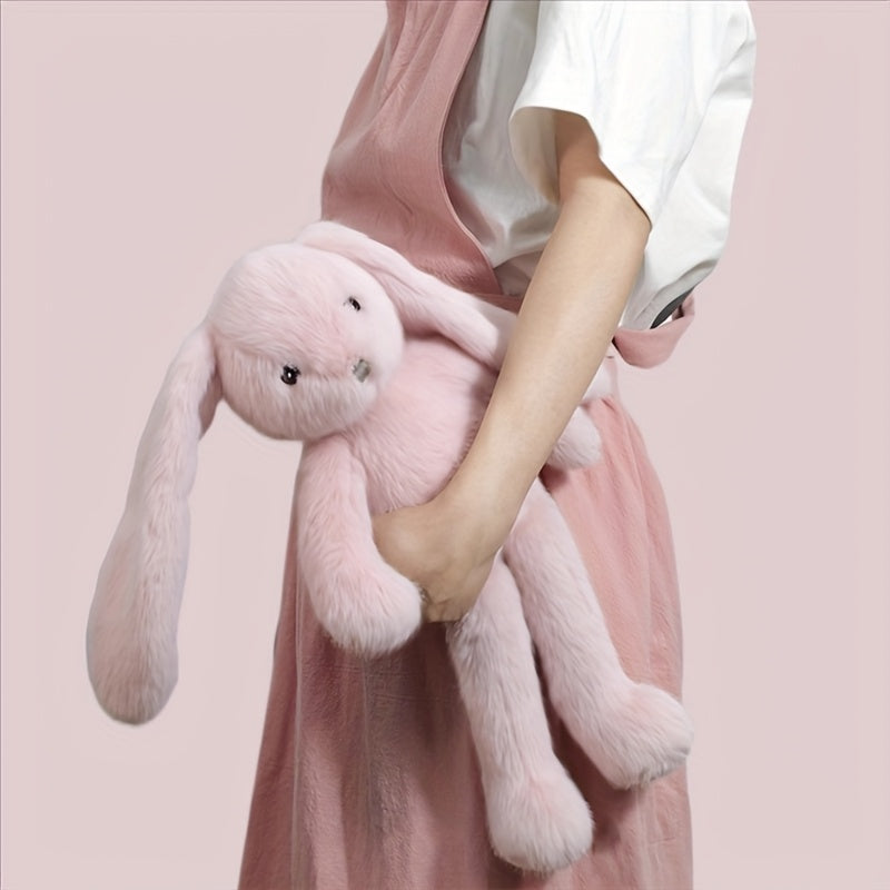 44cm/17.3in Cute Long-Eared Pink Candy Rabbit, Floppy Ears Plush Toy, Soft Plush Cartoon Bunny Doll, Easter Bunny Doll Easter Gift Valentine's Day Gift Christmas Gift