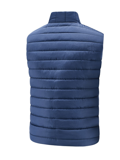 Men's Sleeveless Casual Polyester Vest - Lightweight & Warm