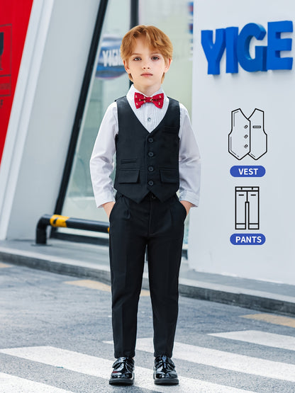 Boys' Formal Vest, Trousers & Bow Tie Suit for Special Occasions